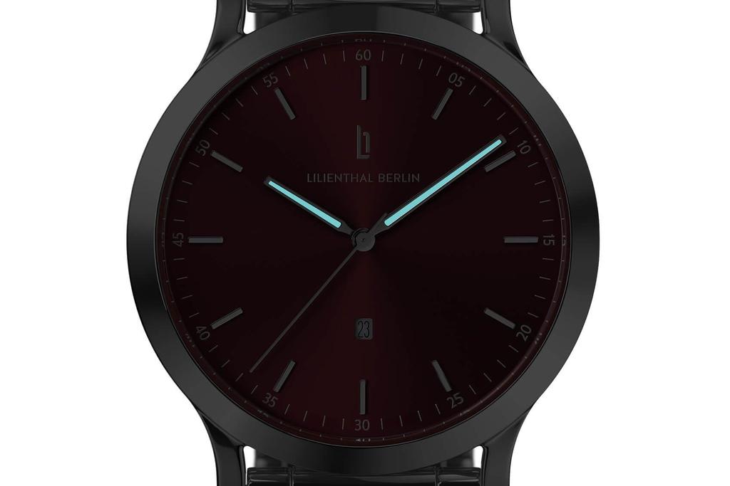 Lilianthal Berlin Silver Watch with Date Made In Men's Display, Germany, H01-108-B043AS