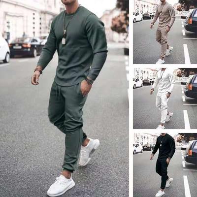 Herbst männer Lange ärmeln casual anzug trendy mode sport zwei-stück anzug spot