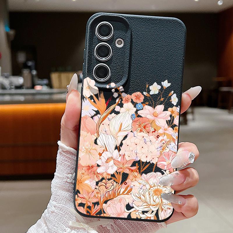 Hydrangea Peony Flower Pattern Case For Samsung Galaxy S26 S25 S24 Ultra S23 S22 S21 FE A54 A15 A35 A55 A16 A26 A36 A56 A17 A37 A57 5G Funda