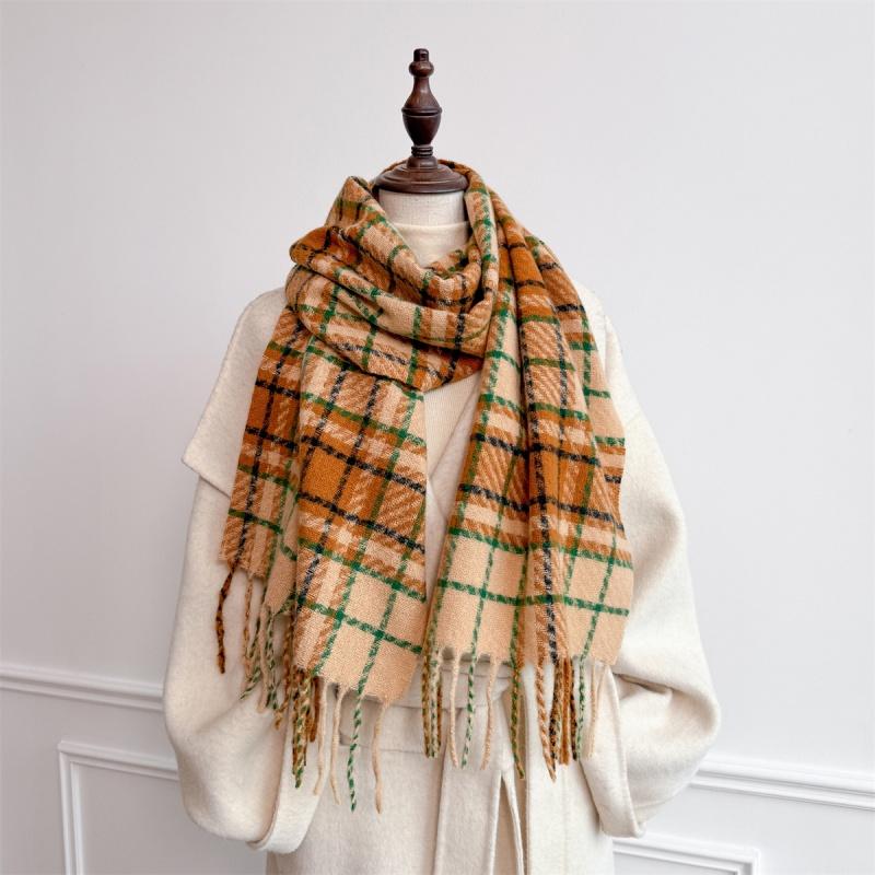 Luxury Winter Plaid Scarf for Women Men British Style Cashmere Scarves With Tassel  Designer Female Winter Warm Neck Scarf Shawl