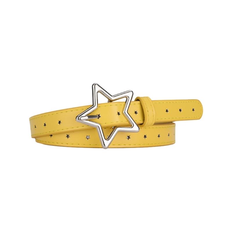 Temperament Women Jeans Waist Belts with Alloy Star Buckle Ladies Waistband
