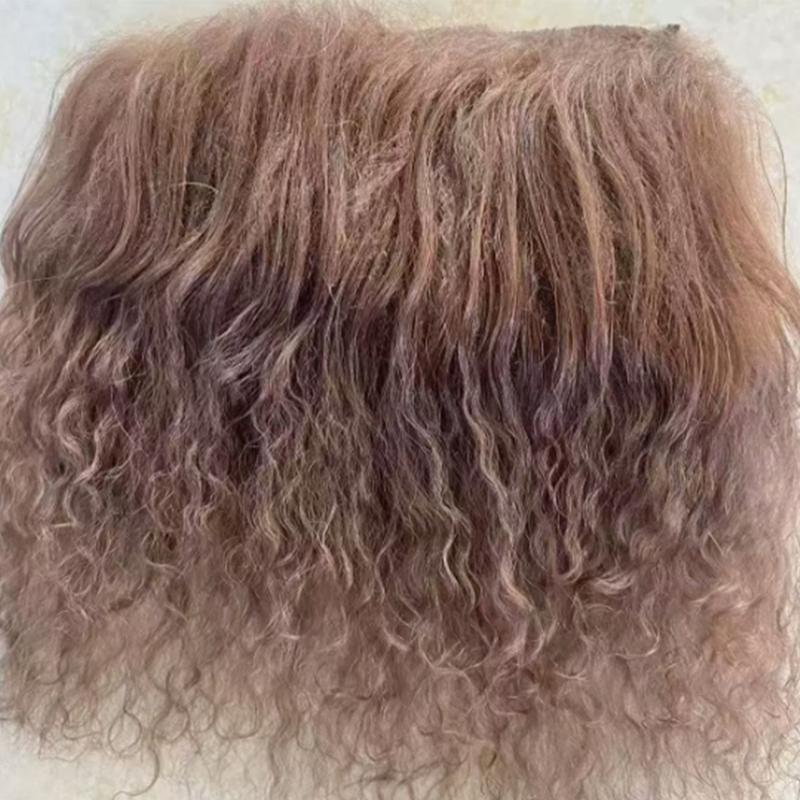 Mongolei Fell Schaffell Wolle Extensions Haarsträhne Lockige Textur Lockige Haarverlängerungen Strapazierfähig Lammfell Fell Puppe Spielzeug Zubehör