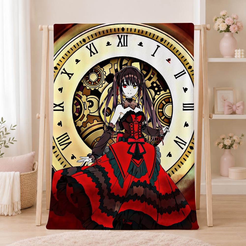 Popular Character T-Tokisaki KurumiS Throw Summer Flannel Throw Blanket Soft Antistatic Washable KidFriendly Couch Bed