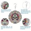 Handbemaltes Metall Totenkopf Windspiel mit Blumendesign Outdoor Hängedekoration für Halloween Weihnachten Thanksgiving Garten Hof Feiertag