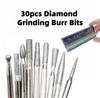 30pcs 3.0mm Mini Drill Bits Diamond Burs Grinding Wheel Abrasive Shank To Make Delicate Engravings On Wood Jewelers Metals Plastics Tiles