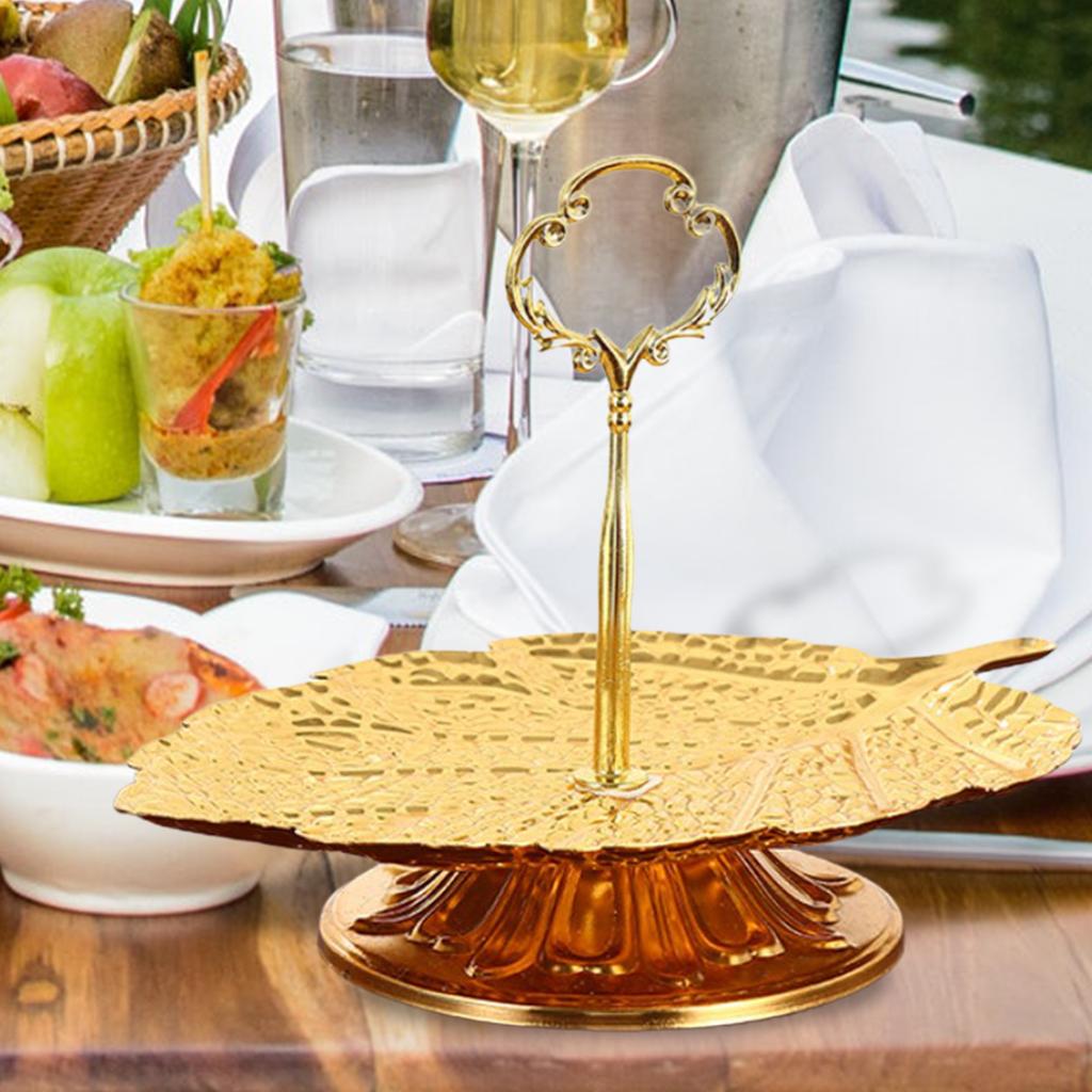 European Style 2 Tier Gold Cupcake Stand Statue Fruit Candy Display Tower Display Holder for Christmas Tea Party Supplies Home