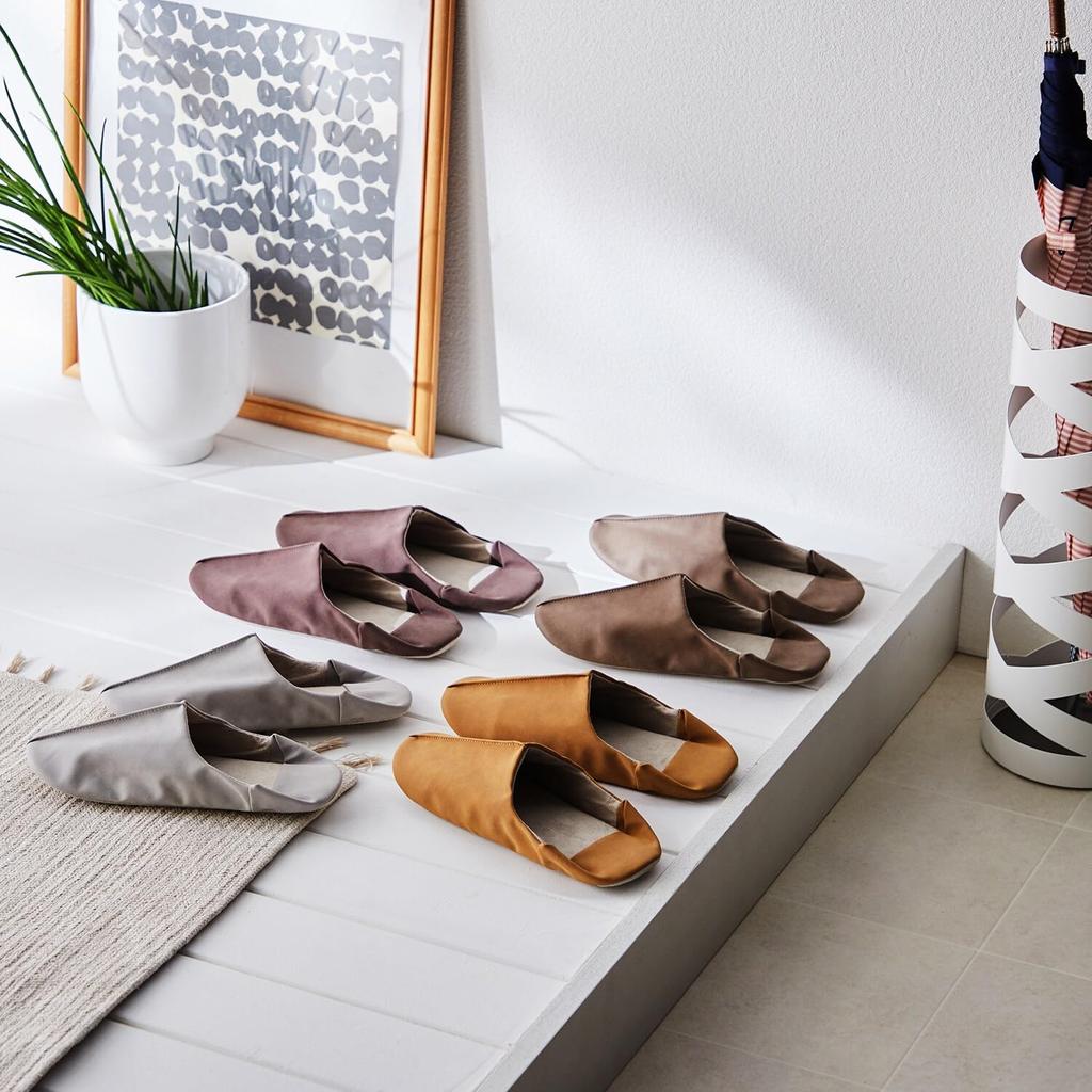 Belle Maison Washable Slippers for Compact and Includes Storage Bag 4-Pair Guests,