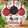 2D Metal Christmas Ball Ornament, 3.15 Inch Iron Wall Decor, Snowflake Design with Merry Christmas Lettering