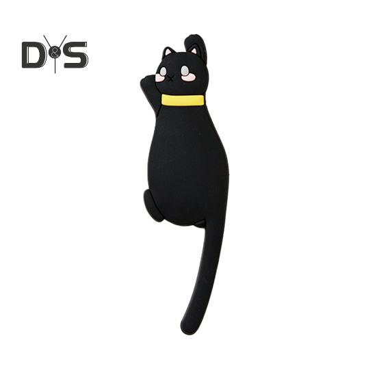 Fridge Sticker with Hook High Toughness 3D Realistic Cartoon Cat Design Refrigerator Sticker Decorative Fridge Accessory