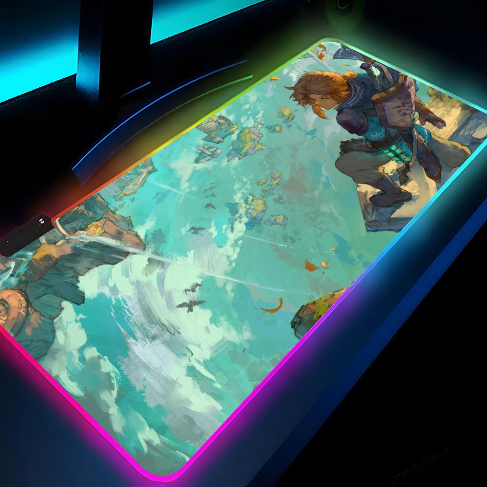 The L-LegendS of ZeldaES Mouse Pad Gaming LED 700x300 Mouse Mat Mousemats Table Video Game Pads PC Desk Mat RGB Keyboard Mat XXL
