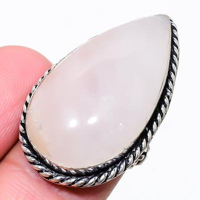 Šperkový prsteň Rose Quartz Gemstone 925 Sterling Silver Veľkosť 7 r1S03