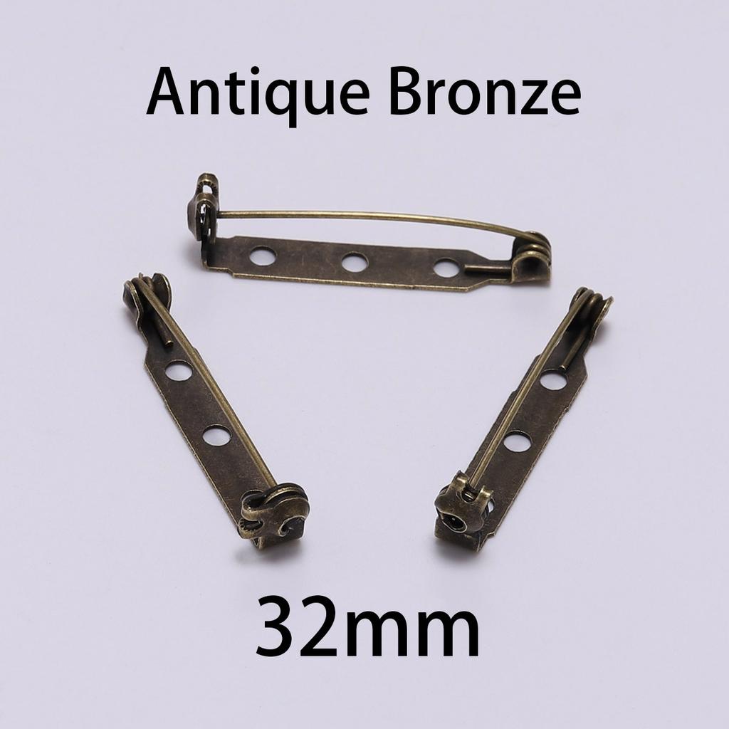 20pcs 20 25 32mm Plated Brooch Clip Base Blank Safe Lock Brooch Base Pin For Jewelry Making Findings Diy Jewelry Accessories
