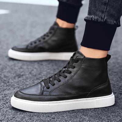 Baskets montantes pour hommes Chaussures décontractées de luxe faites à la main Chaussures de sport en cuir de créateur Antidérapantes Extérieur Chaussures pour hommes Mocassins confortables