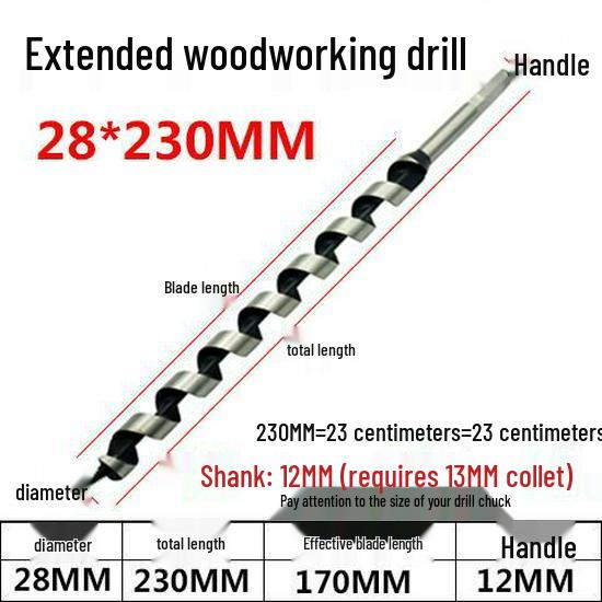 Extended Forstner Bit & Hex Shank Wood Drill, Twist & Door Lock Opener