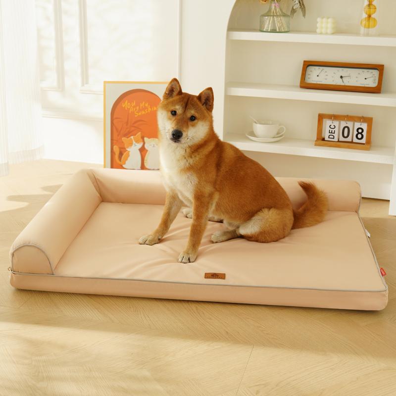Winter Dog Beds for Dogs,Waterproof Dog Bed,Big Pet Bed with Washable Removable Waterproof Pillow Cover and Anti-Slip Bottom