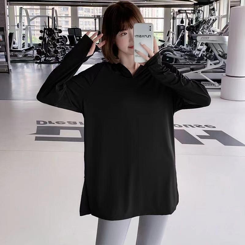 

Женский комплект спортивной одежды для похудения больших размеров: Худи свободного кроя для йоги и бега на весну и осень XL (suggested 125-145 jin)