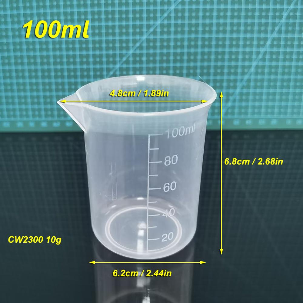 6Pc Transparent Measuring Cups For Kitchen Laboratory Test Beaker With Scale 50/100/200/300/500/1000ml Clear Plastic Mixing Cups
