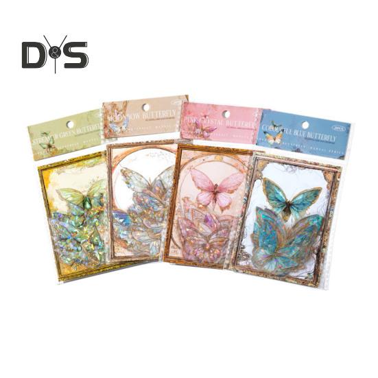 20 Stück Schmetterlingsaufkleber, glitzernd, holografisch, transparent, ästhetische Aufkleber für Art Journaling, Scrapbook, Junk Journal, Kartenherstellung, DIY-Basteln