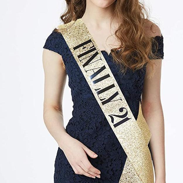 Set de Corona Brillante con Correa para el Hombro y Diadema para Niñas Cumpleañeras