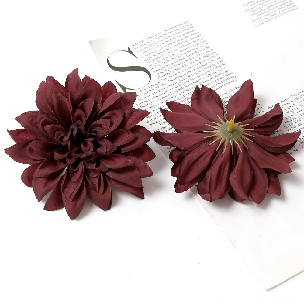 5 Stück Bulk Künstliche Dahlienblütenköpfe Weihnachtsdekoration Heimzimmerdeko Hochzeitswanddekoration Kunstblumen-Accessoires