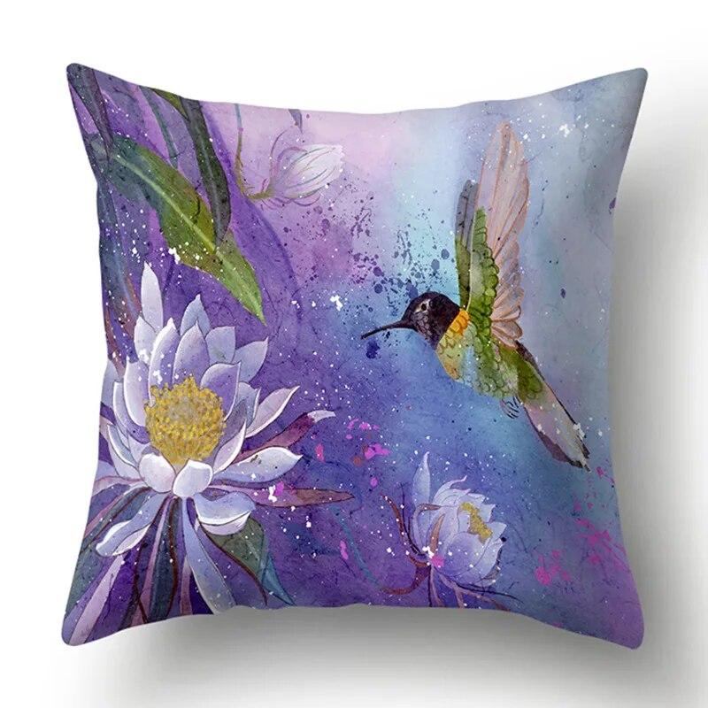 

Пейзаж Цветок и Птица Наволочка Офисная Подушка Чехол Гостиная Талия 40x40cm