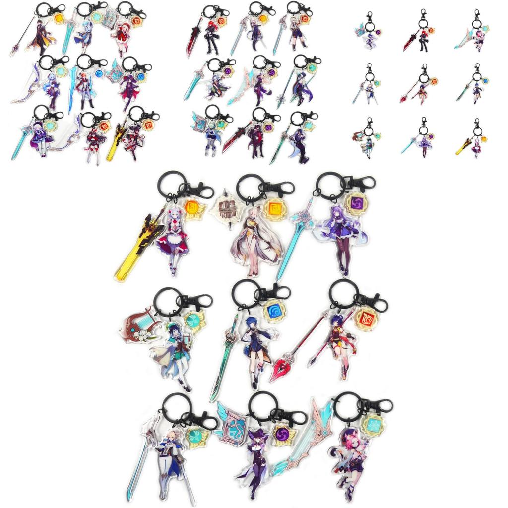 Genshin Impact Porte-clés Figurine Pendentif Ornement Cadeau d'Anniversaire Acrylique