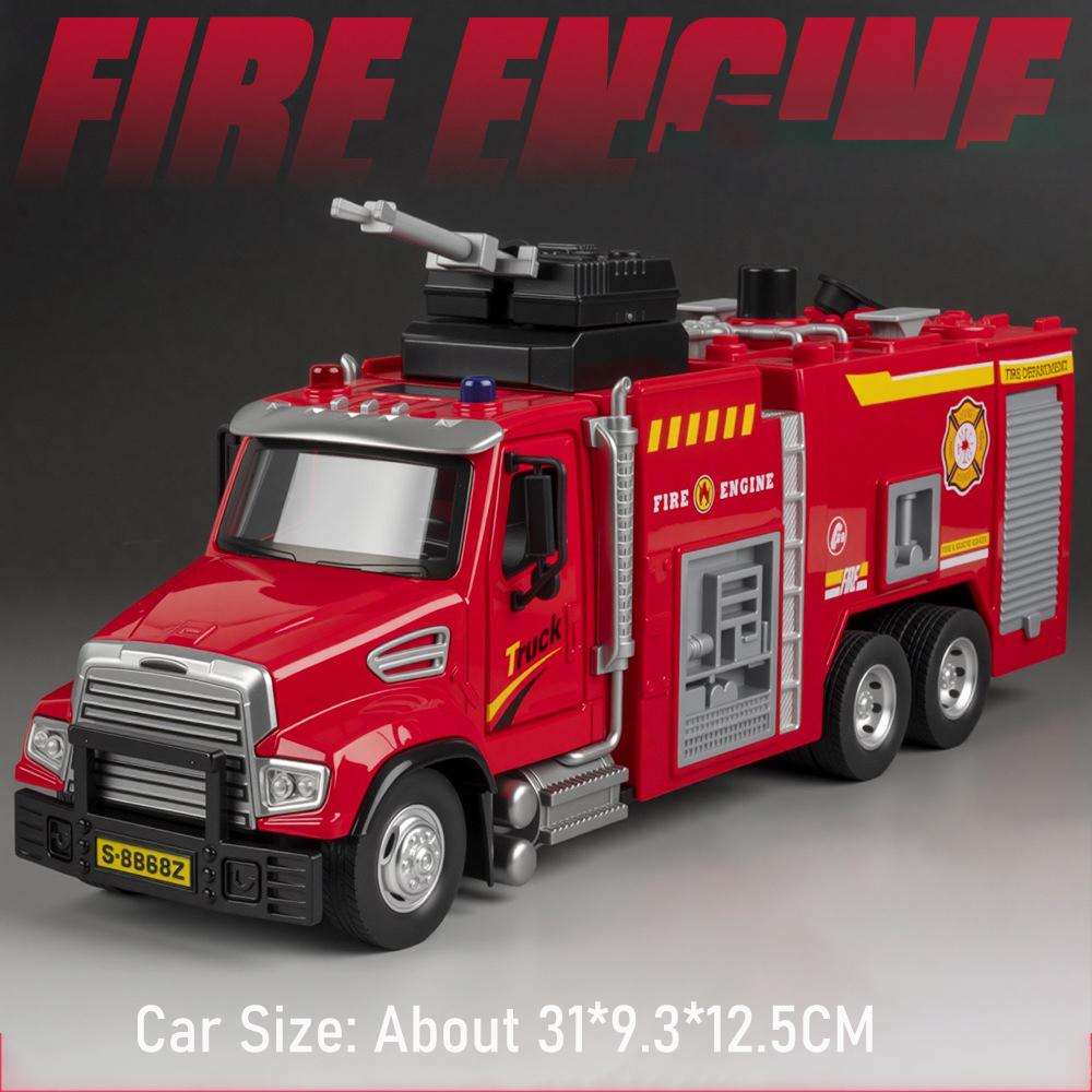 1:32 Alloy Fire Engineering Vehicle Series Model Diecast Car Toys Water Truck Doors Opened Rubber Tires Container Festival Gifts