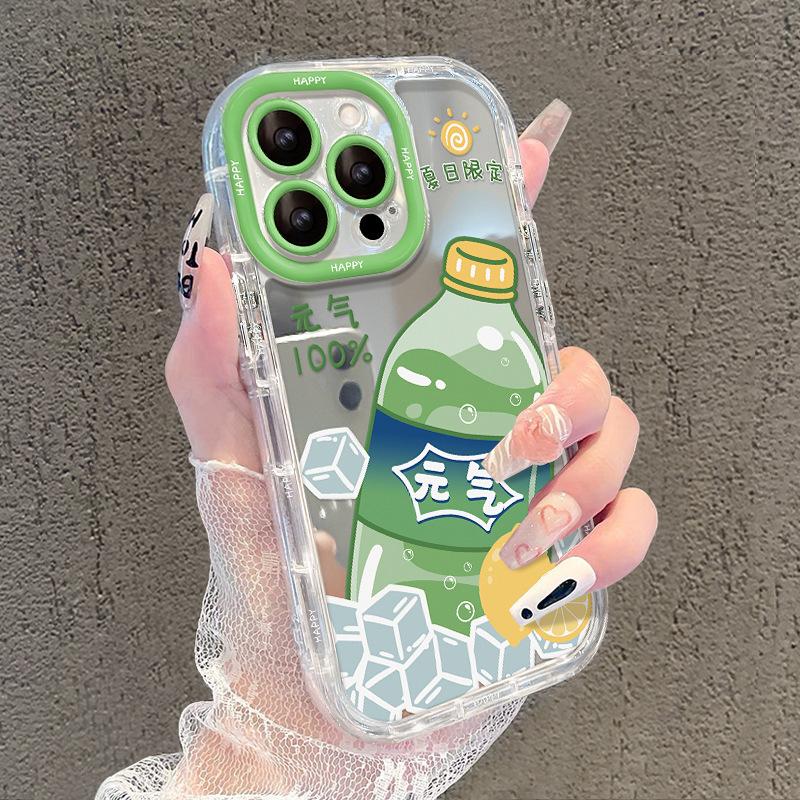 Applicable To Apple 15 Mobile Phone Case Iphone14 Summer Yen Gas Soda 13pro Mirror Anti-fall 12/11 Niche Women