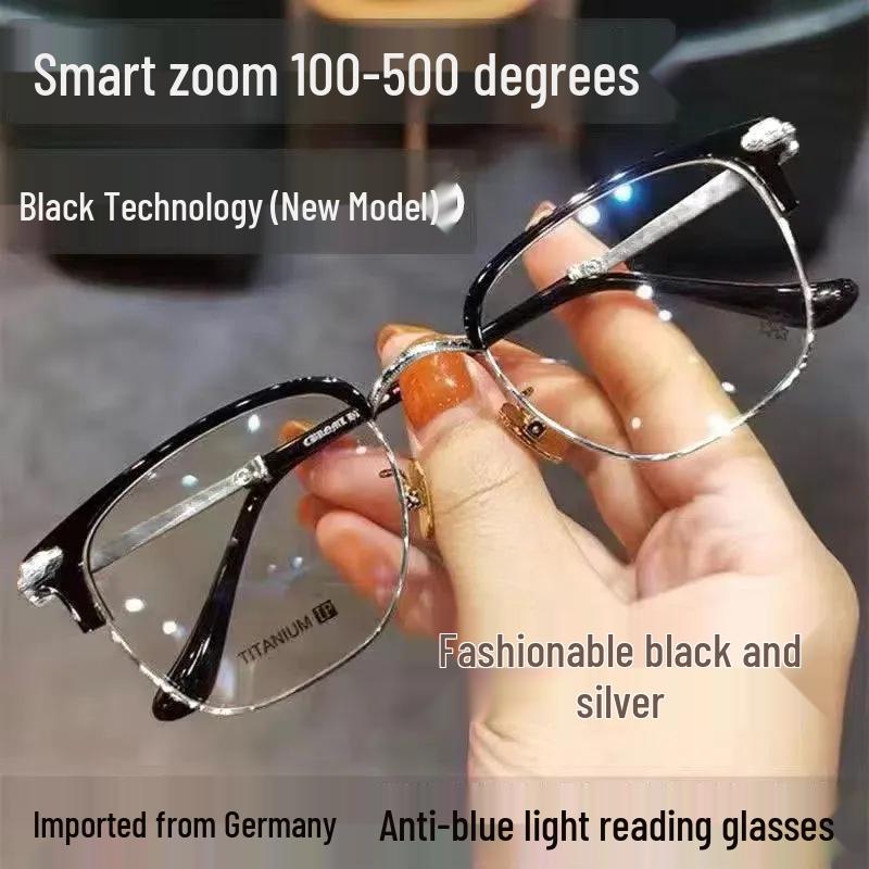Luxury Auto-Adjust Smart Reading Glasses 100-700° with Anti-Blue Light for Men & Women