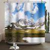 Christmas Shower Curtain Xmas Tree Winter Forest Snow Cute Snowman Bathroom Shower Curtain Waterproof Bath Curtain With Hook