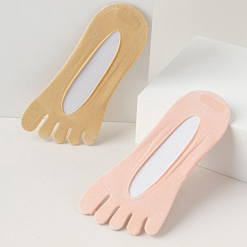 Women's No Show Toe Socks Invisible Low Cut Liner Socks with Toes Separated for Athletic Running Five Finger Socks