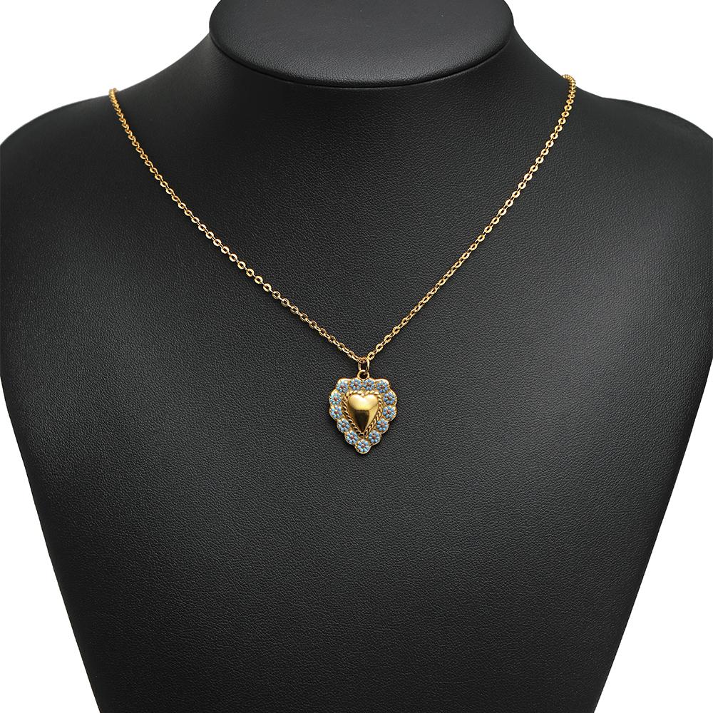 5Pcs Stainless Steel Heart Pendant Enamel Flower Charms DIY Vintage Jewelry Findings Necklace Bracelet Supplies Earrings Making