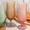 Pastel Frosted Glass Goblets Drinkware Home High-footed Cups Home Kitchen Party Bars Cocktail Glasses Beverage Juice Decor Gifts