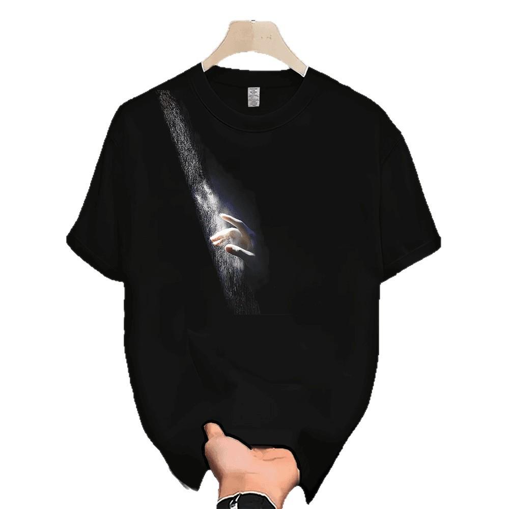 Short Sleeve Cotton Men'S Printed T-Shirt Trend Men'S And Women'S Versatile Crew Neck T-Shirt Men'S