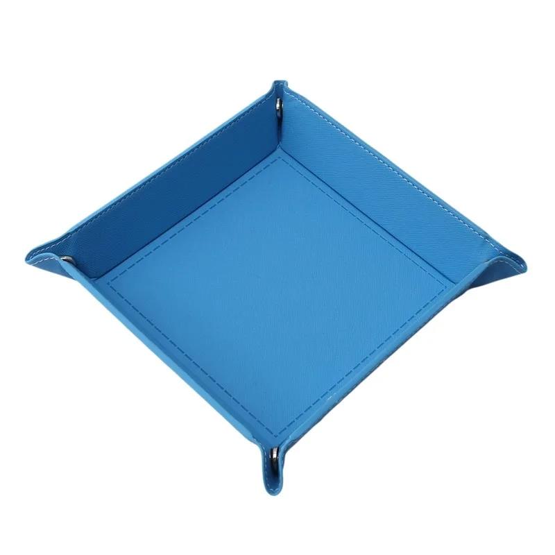 Ready Stocked Folding Hexagon Dice Game Storage Tray Holder Double Sided Thick PU Leather&Velvet Mat Office SuppliesHot Sell