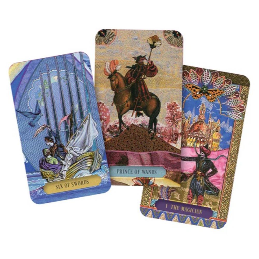 Pachetul de Tarot The Zerner-Farber cu Dublă Gravură, 78 de Cărți de Tarot cu Artă Colaj, Instrument Spiritual de Divinație în Cutie Rigidă 10.5*6cm