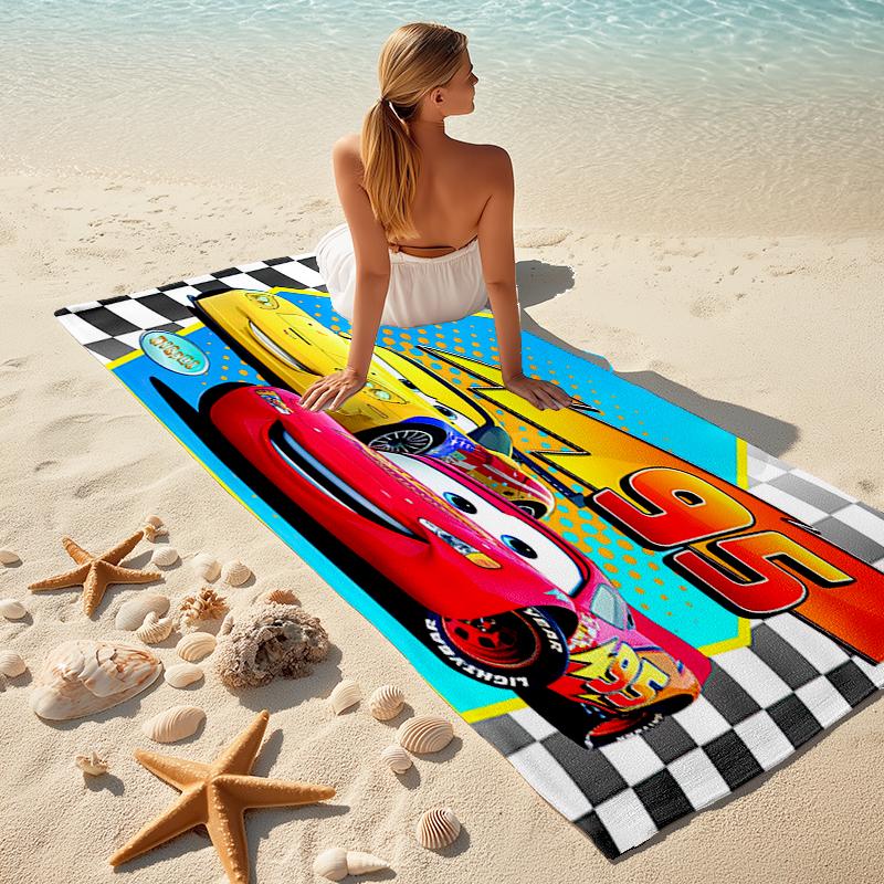 Lightning McQueen Beach Towel Outdoor Camping Beach Towel for Vacation Swim Outdoor Pool Absorbent Bath Towel