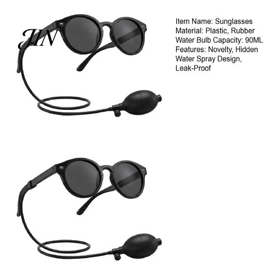 Dark Lens Disguise Glasses Prank Water Glasses, Novelty Squirting Sunglasses, Round Sunglasses with Hidden Spray, Fun Toy for Parties Spray