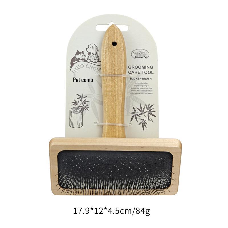 Solid Wood Pet Comb: Detangling and Hair Removal for Dogs & Cats