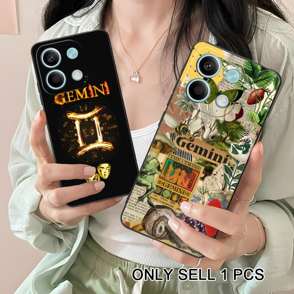 Zodiac Sign Gemini Phone Case for Xiaomi Redmi Note 14 13 12 11 S Pro Plus 4G 5G Soft TPU Shockproof Cover