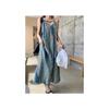 Autumn and Summer Smudged Denim Suspender Dress Women's Summer Design Sense Niche Temperament Thin Straight Dress Women's Clothing