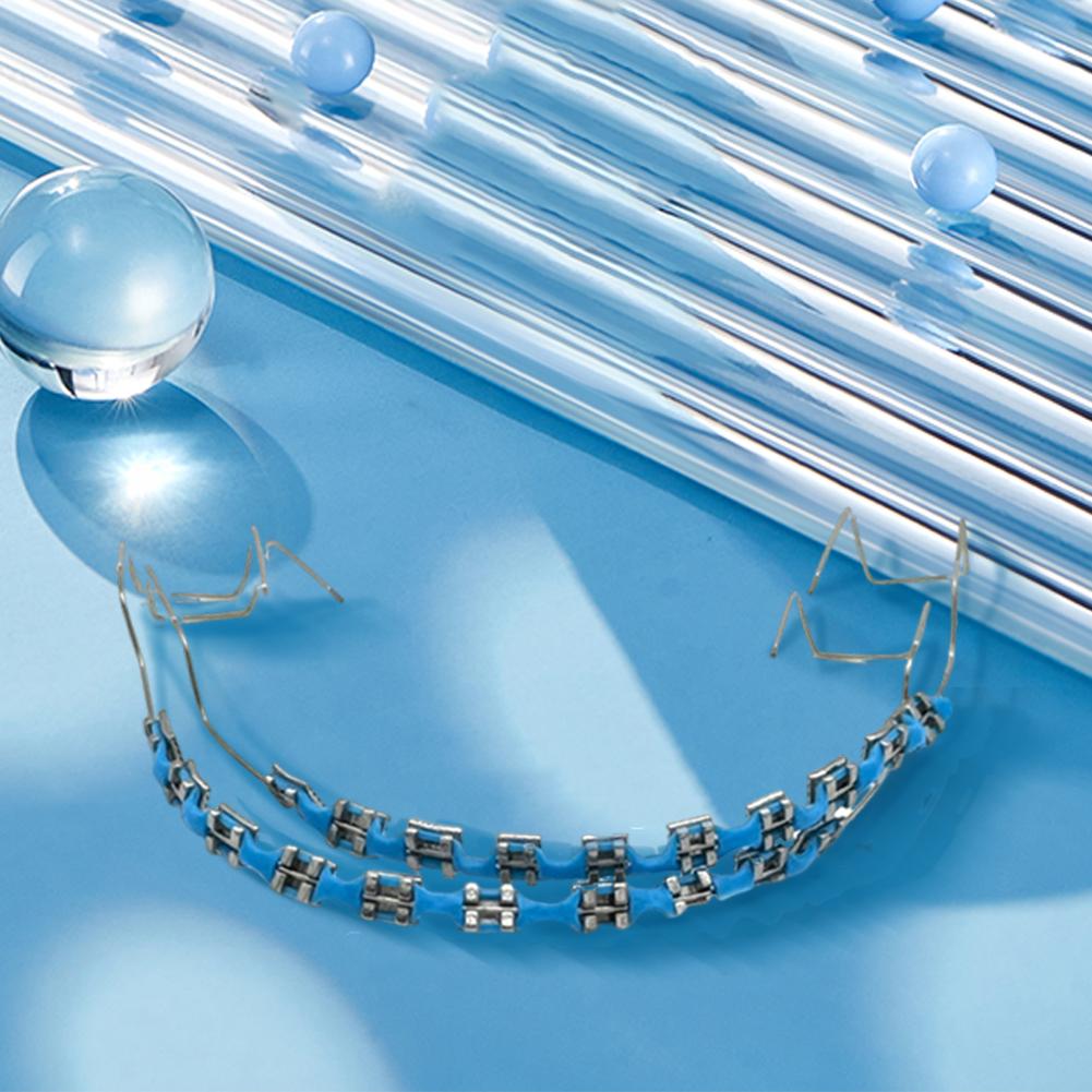 Temporary Tooth Decoration Dental Fake Braces with Ligature Ties Dental Metal Bracket Practice Props for Dental Students