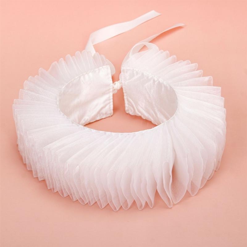 Ruff Collar Ruffled Cosplay Tie for Shirt Blouse Decorative Wristband False Collar Play Costume Accessories