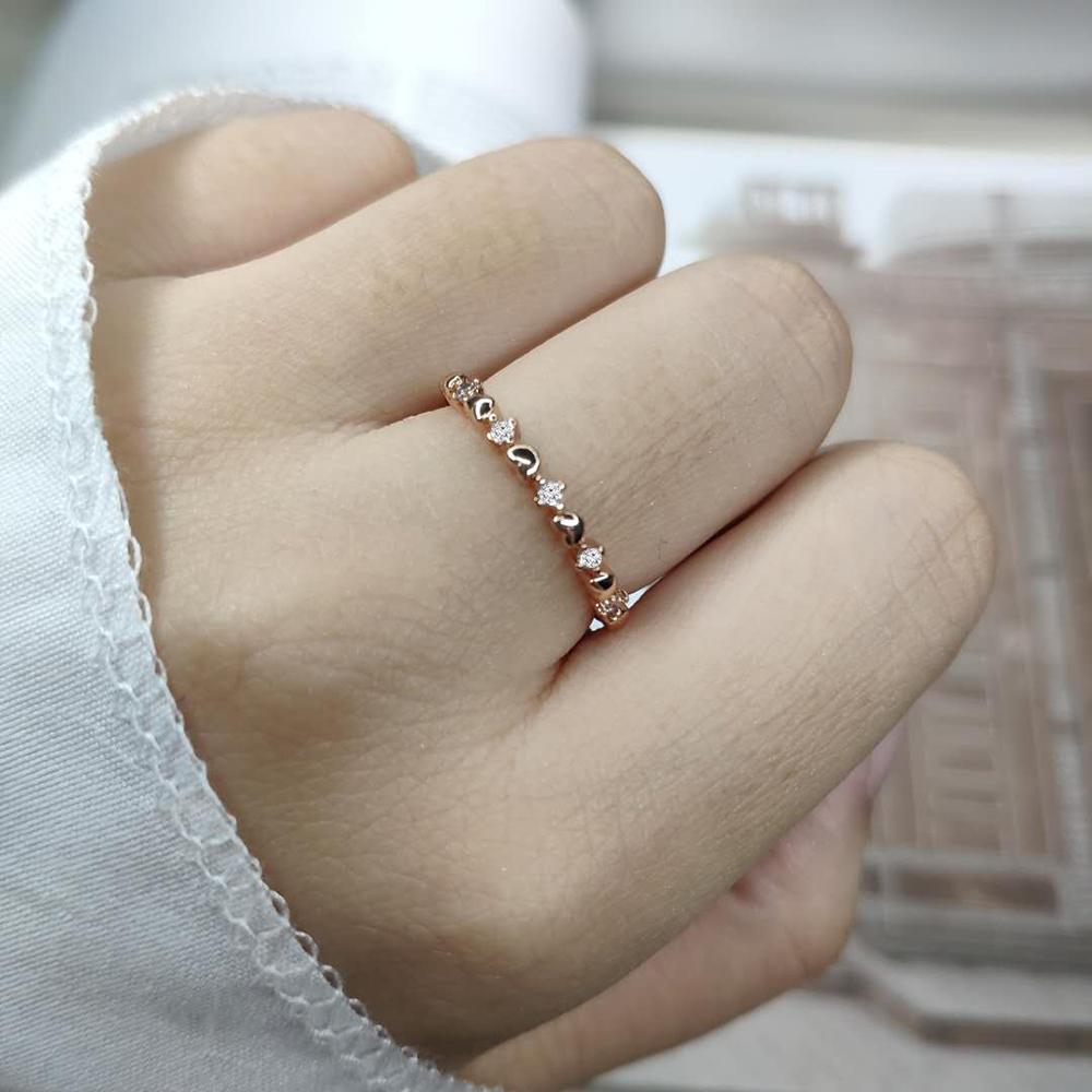ZHOUYANG Dainty Ring For Women Delicate Thin Love Cute Light Yellow Gold Color CZ Midi Ring Fashion Jewelry Gift For Girls R901