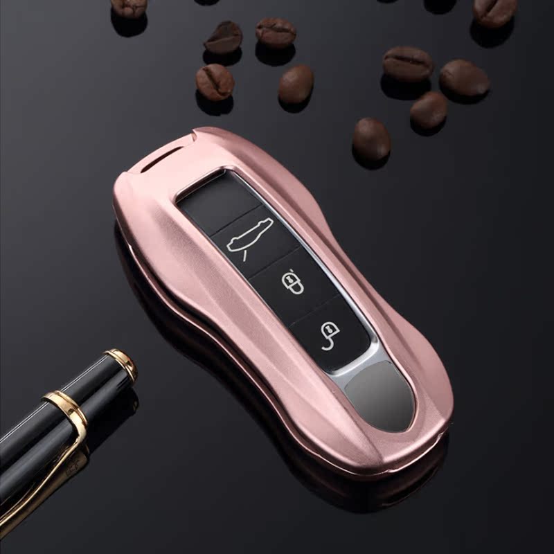 Aluminum Alloy Car Key Case Shell Key Cover For Porsche Cayenne Panamera - 911 Taycan Protective Accessory