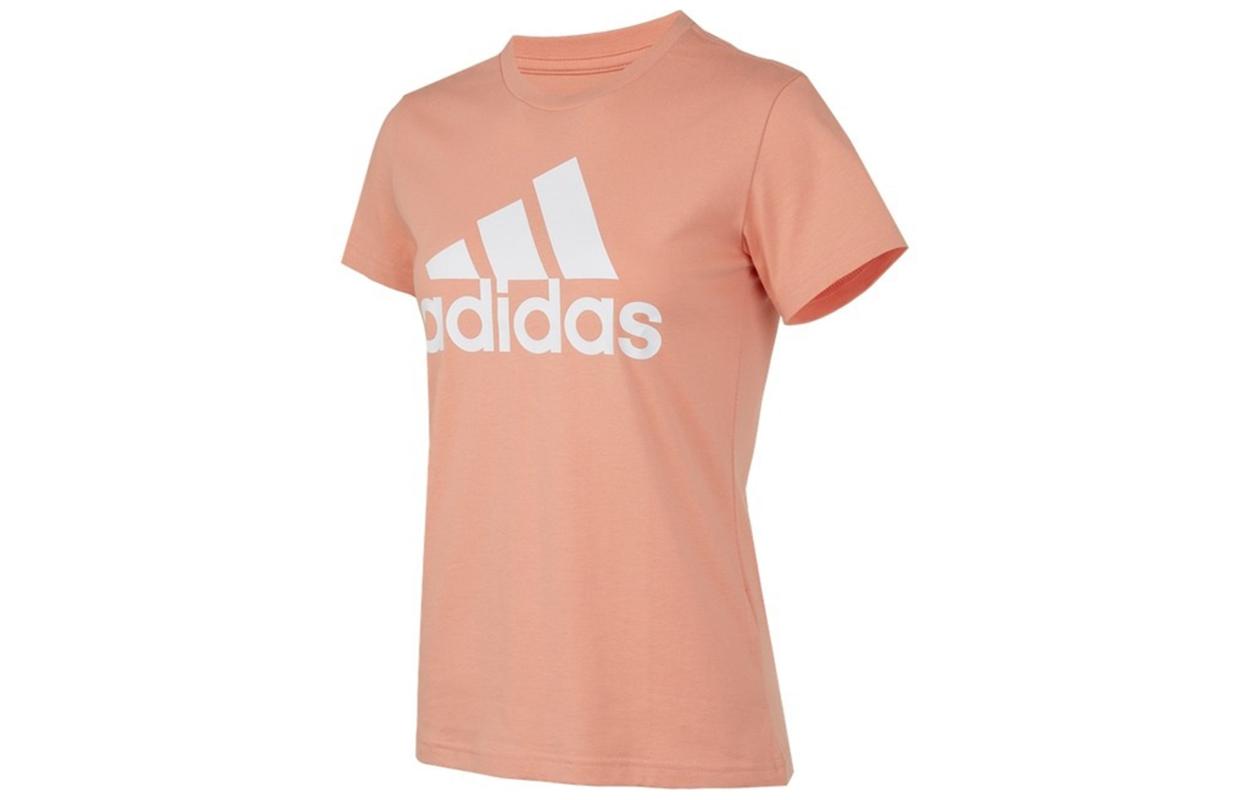 

Adidas T Shirts Women s Pink Crew Neck Moderate Straight Fit H07810 L