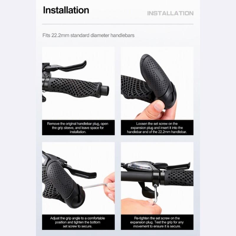 Ergonomisches Lenkerendgriff-Set (2 Stück) für Pendlerfahrräder, Nylonklemmen am Lenker zur Unterstützung des Griffs, die helfen, den Handdruck bei der täglichen Fahrt zu reduzieren