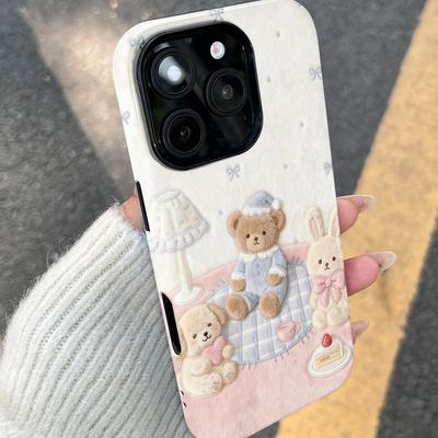 Cake Bear for Apple 17promax Cartoon Cute for IPhone16pro Lens All Inclusive 15 New Style 14