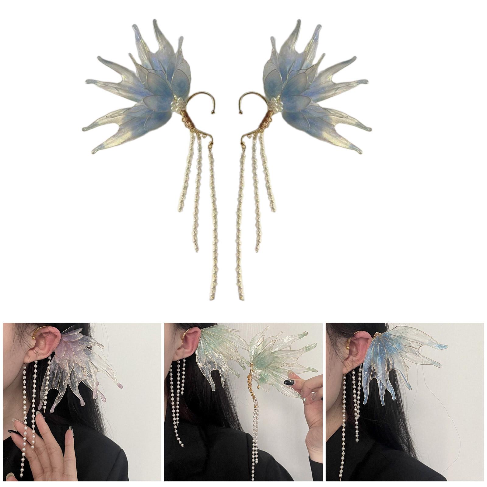 

Elegant Ear Cuff Adjustable Ear Clip Stylish Woman Earrings Not Piercing Earrings Colorful Earrings Suitable for Daily left світло-фіолетового кольору