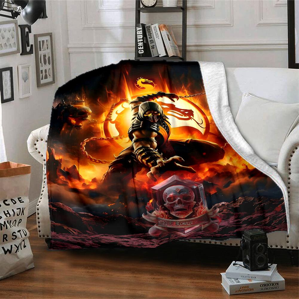 1pc M-Mortal Kombat1 Blanket, Gift, for Men and Women, Soft Blanket, Good for Sofa Bed Couch Travel, Lightweight Flannel Blanket